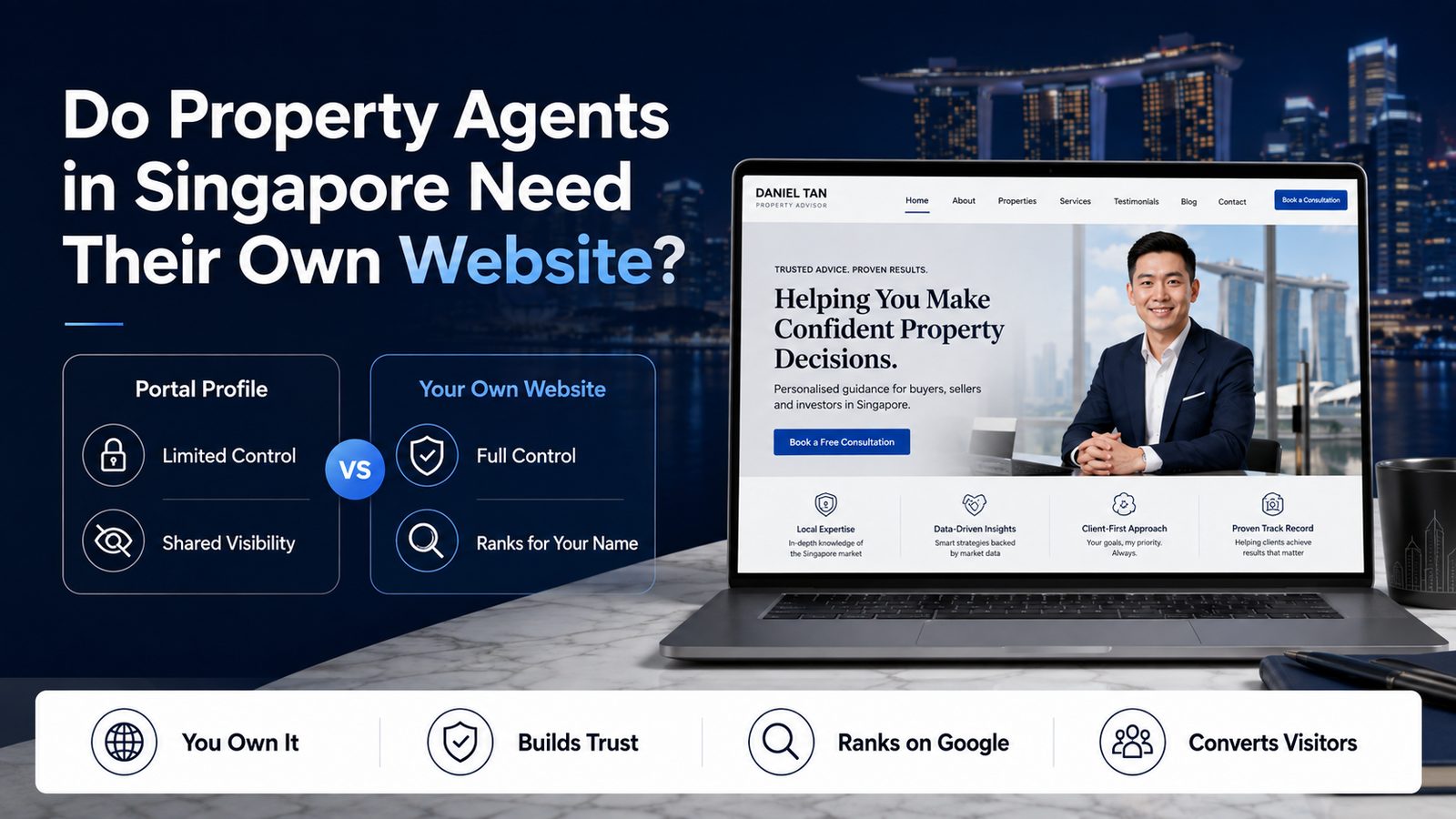Modern Singapore condominium, representing a property agent website