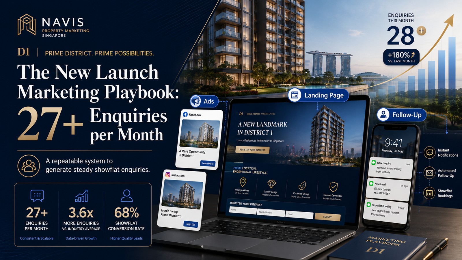 The New Launch Marketing Playbook (27+ Enquiries/Month) — article cover
